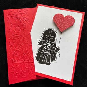 Star Wars Darth Vader Te amo, feliz día de San Valentín o tarjeta en blanco de 5 x 7 pulgadas