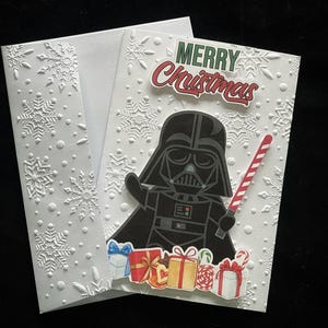 Carte de Noël Star Wars Dark Vador. Joyeux Noël ou carte vierge à l'intérieur de 5 x 7