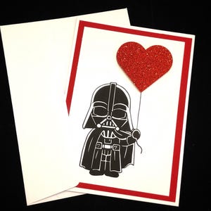 Star Wars Darth Vader Eu te amo, feliz dia dos namorados ou em branco dentro do cartão 5 x 7