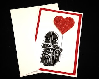Darth Vader Valentine's Day Card: Glitter Heart Balloon, Star Wars