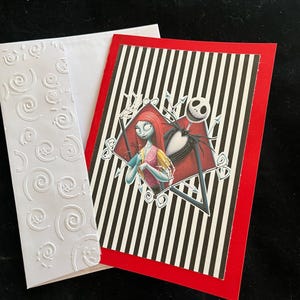 Jack en Sally Skellington Disney Nightmare before Christmas love Valentijnsdag of blanco kaart van 5 x 7 kaarten