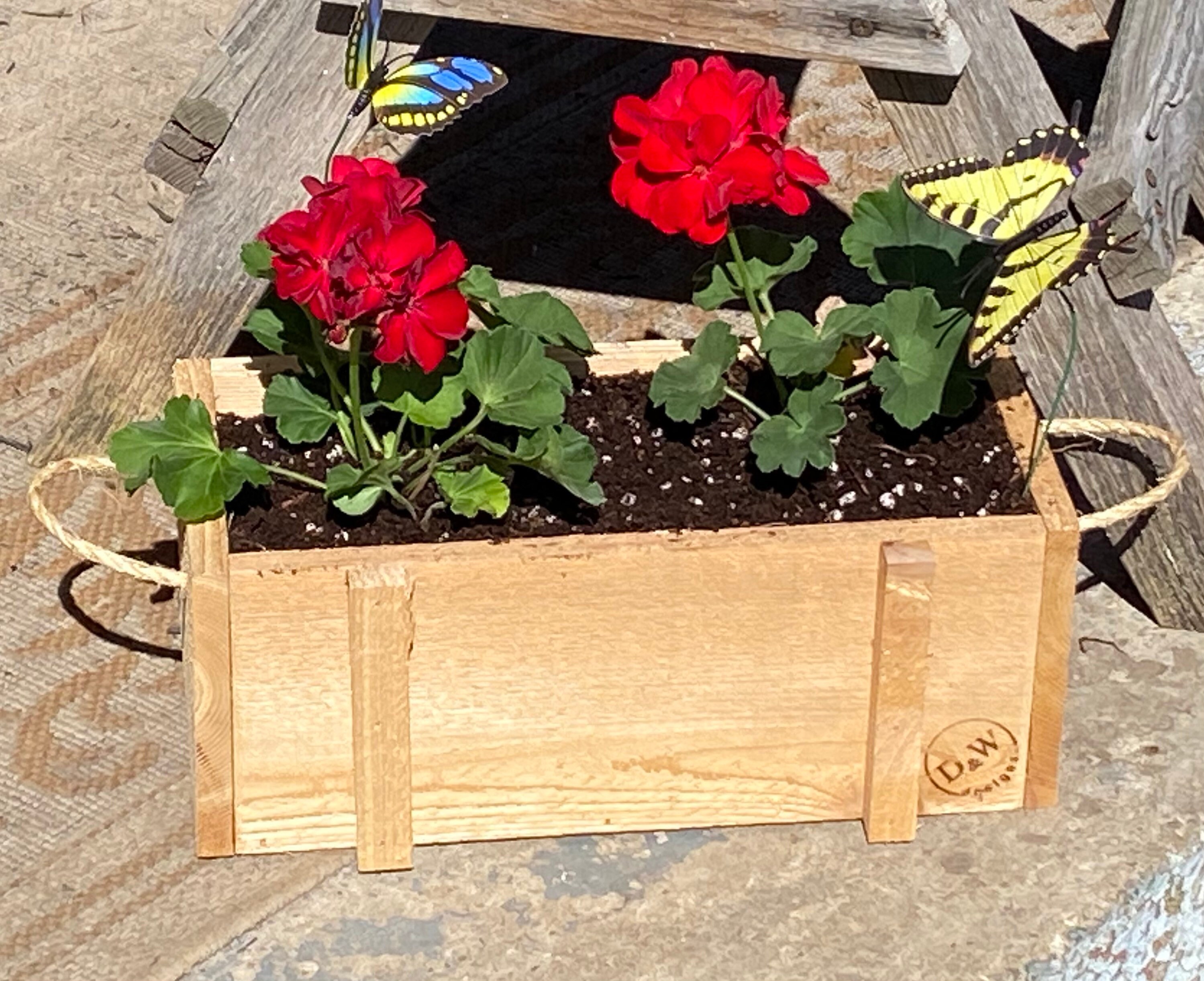 Una caja de jardinera de jardín de hierbas de madera de cedro | Etsy