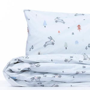 Housse de Couette 120 x 150 et taie d&#39;oreiller 100 % Coton Biologique pour 47x59 inch Junior/Crib/Toddler Duvet cover