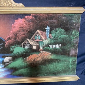 BLACK VELVET Painting  Folk Art MCM Framed