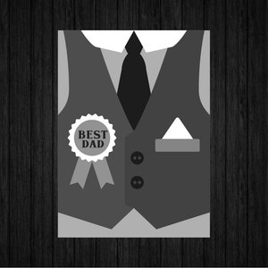 Vatertag Karte Anzug SVG PNG für Cricut und Silhouette, Tuxedo Card Template svg, Vatertag Shirt Card svg, Best Dad Card svg