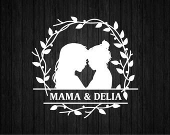 Mother And Daughter SVG PNG for Cricut and Silhouette, Mother's Day Svg, Mother's Day T-shirt, Mother Clipart, Mother Template, Girl Mom Svg