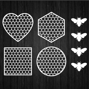 Honingraatbundel SVG PNG voor Cricut en Silhouette, honingraatonderzetters Svg, honingraatsjabloonbestand knippen, honingraatpatroon Svg