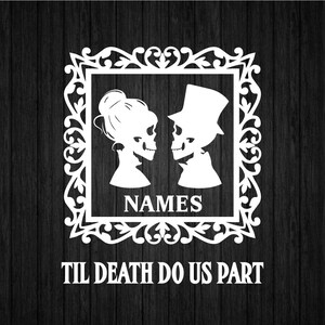 Mooi frame skelet paar Halloween SVG PNG voor Scrapbook Cricut en Silhouette