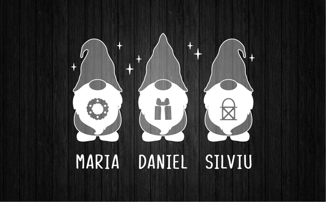 Christmas Gnome Names SVG PNG for Cricut and Silhouette Name Etsy