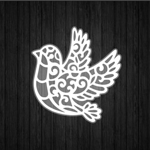 Stylized Bird SVG PNG for Cricut and Silhouette, Bird Template Svg, Bird Scrapbook Svg, Wedding Bird Svg, Bird Stencil Svg, Bird Stamp Svg