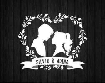 Wedding Couple SVG PNG for Cricut and Silhouette, Mr & Mrs Svg, Wedding Heart Svg, Bride Groom Svg, Mr Mrs Monogram Svg, Wedding Frame Svg
