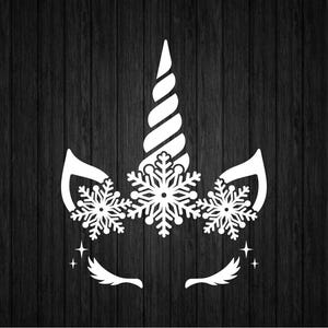 Christmas Snowflake Unicorn SVG PNG for Cricut and Silhouette, Winter Unicorn Svg, Unicorn Template, Unicorn T-shirt Svg, Unicorn Clipart