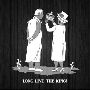 King Charles with Queen Elizabeth SVG PNG for Cricut and Silhouette, Coronation Day Svg, King Charles Template Svg, King Charles Clipart Svg
