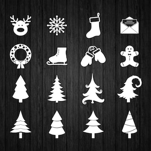 12 Christmas Gift Tags SVG PNG for Cricut and Silhouette, Christmas Ornaments, Christmas Labels Svg, Gift Tags Template, Gift Tags Clipart