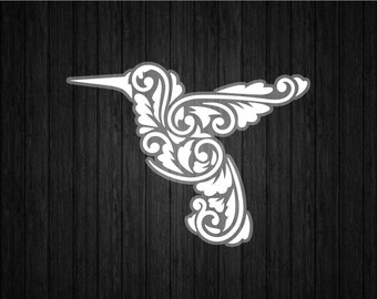 Stylized Hummingbird SVG PNG for Cricut and Silhouette, Swirl Hummingbird Svg, Hummingbird Template Svg, Hummingbird Scrapbook File Cut