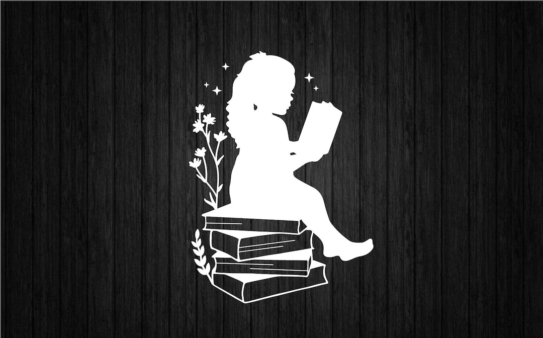 Girl Reading SVG PNG for Cricut and Silhouette, Book Lover Svg, Love ...