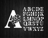 Monogram Letter A-Z for Cricut and Silhouette, Floral Alphabet Svg, Floral Letter Svg, Botanical Alphabet Svg, Flower Monogram Letter Svg