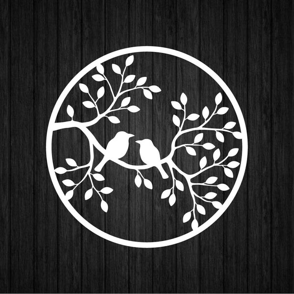 2 Birds Branch Tree SVG PNG for Cricut and Silhouette, Birds Scrapbook SVG