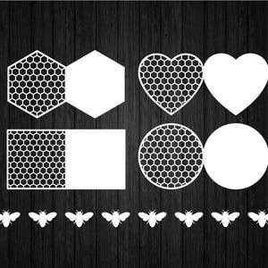 Honingraatkaarten SVG PNG voor Cricut en Silhouette, honingraatkaartbestand knippen, Bee Hive Svg, Bee Card Svg, Honey Bee sjabloon Svg
