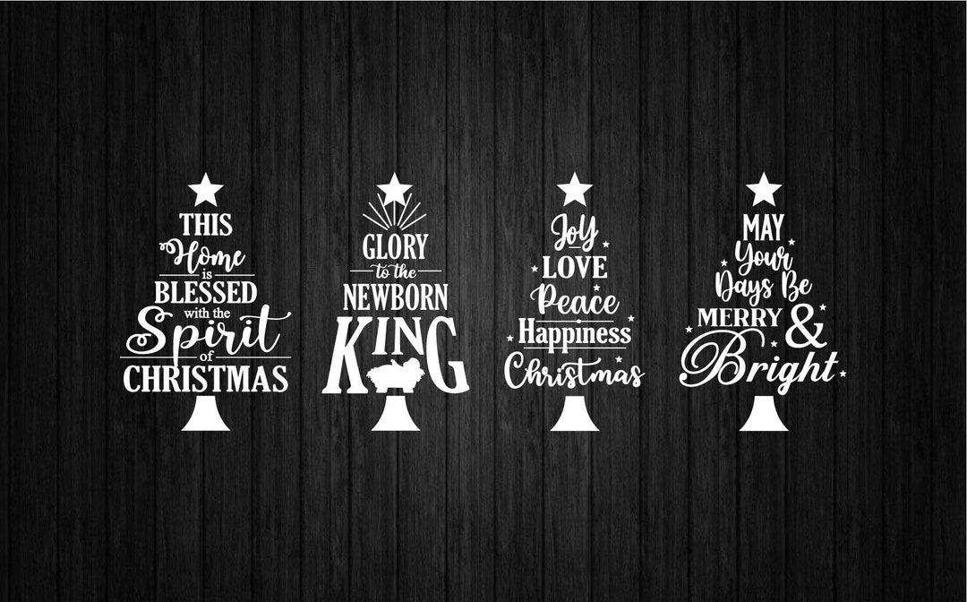 Christmas Tree With Messages SVG PNG for Cricut and Silhouette