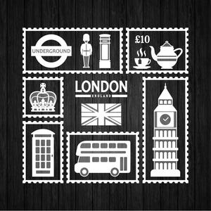 London Travel Frame Day SVG PNG for Cricut and Silhouette, London Stamp Svg, London Template Svg, London Clipart Svg, England Stamp Svg