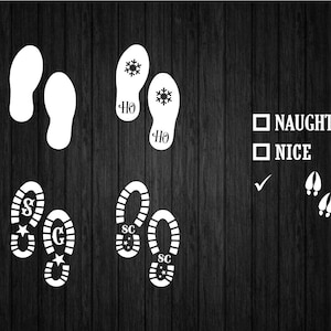 Santa Footprint SVG PNG for Cricut and Silhouette, Footprint Template, Santa Boots Svg, Footprint Stencil, Santa Footsteps, Santa Clipart