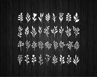 32 Beautiful Foliage Leaves Bundle SVG PNG for Cricut and Silhouette, Foliage Bundle Svg, Botanical Leaves Set Svg, Autumn Leaves Svg