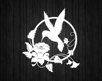 Floral Hummingbird Frame SVG PNG for Cricut and Silhouette, Hummingbird Template Svg, Hummingbird T-shirt Svg, Hummingbird Clipart Svg