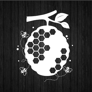 Bee Hive Frame SVG PNG voor Cricut en Silhouette, Bee Hive teken Svg, Bee Hive sjabloon Svg, honing patroon Svg, honingraat T-shirt Svg