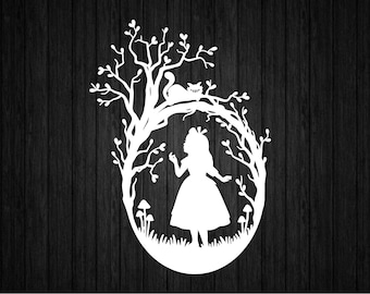 Alice in Wonderland SVG PNG for Cricut and Silhouette, Cheshire Cat Svg, Wonderland Svg