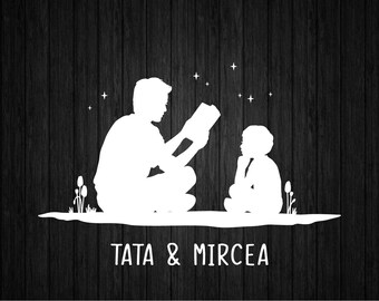 Padre e hijo SVG PNG para Cricut y Silhouette, Día del Padre Svg, Nombre de padre e hijo Svg, Plantilla de padre e hijo Svg, Clipart de padre e hijo Svg
