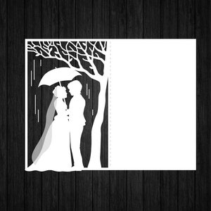 Couple Under the Tree Card SVG PNG for Cricut and Silhouette, Wedding Invitation Svg, Bride and Groom Svg