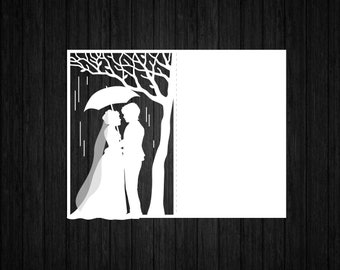 Couple Under the Tree Card SVG PNG for Cricut and Silhouette, Wedding Invitation Svg, Bride and Groom Svg, Wedding Card Svg, Wedding Frame