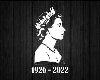 Queen Elizabeth SVG PNG for Cricut and Silhouette, Queen Elizabeth Portrait, Queen Elizabeth Cutting File