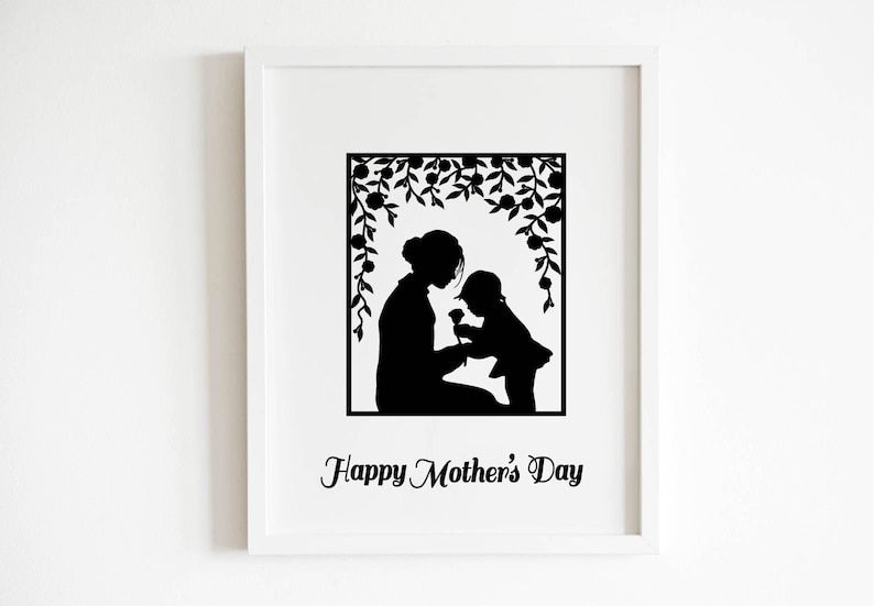 Mother's Day Card Template SVG PNG for Cricut and Silhouette, Mother's Day Clipart Svg, Mother and Child Svg, Girl Mom Svg, Boy Mom Svg image 5