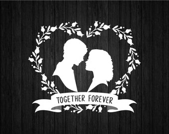 Together Forever SVG PNG, Mr & Mrs SVG, Wedding Svg, Marriage Svg, Bride Groom Svg, Wedding Sign Svg, Mr and Mrs Monogram