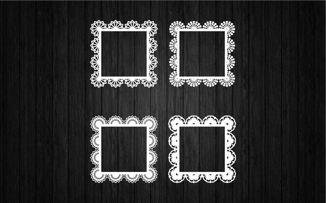 4 Scalloped Shaped SVG PNG for Cricut and Silhouette, Doily Template ...
