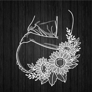 Tournesols femme enceinte SVG PNG pour Cricut et Silhouette, femme enceinte modèle Svg, grossesse cadre Svg, femme enceinte Clipart Svg