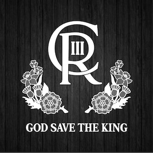 King Charles Cypher SVG PNG for Cricut and Silhouette, God Save the King Svg, King Charles Template, King Charles Clipart, King Charles III