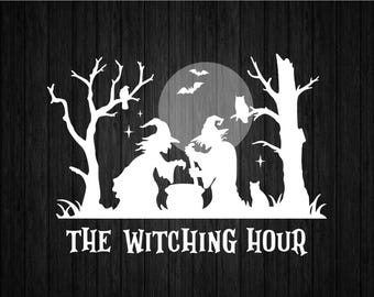 Halloween Scenery SVG PNG for Cricut and Silhouette, Halloween Template Svg, Halloween Clipart Svg, Halloween Witch Svg, Halloween T-shirt