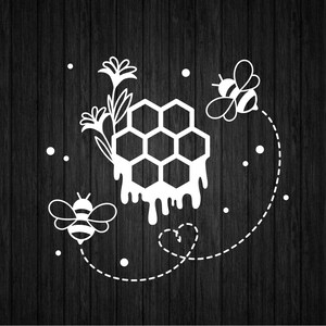 Bee Hive Frame SVG PNG voor Cricut en Silhouette, Bee Sign Svg, Bee Silhouette Svg, Bee Clipart Svg, honingraat sjabloon Svg, Honey Bee Svg