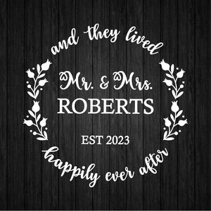 Felices para siempre SVG PNG, Sr. y Sra. SVG, Boda Svg, Matrimonio Svg, Novia Novio Svg, Letrero de boda Svg, Monograma de Sr. y Sra.
