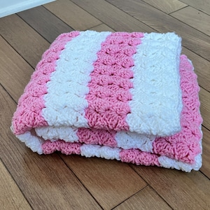 Crochet baby blanket, handmade baby blanket, handmade pink girl blanket, baby afghan blanket, hand knit blanket, baby blanket handmade