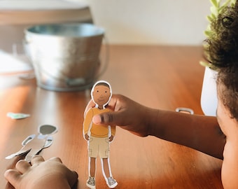 African American Boy Paper Doll Printable Digital Download Ryan