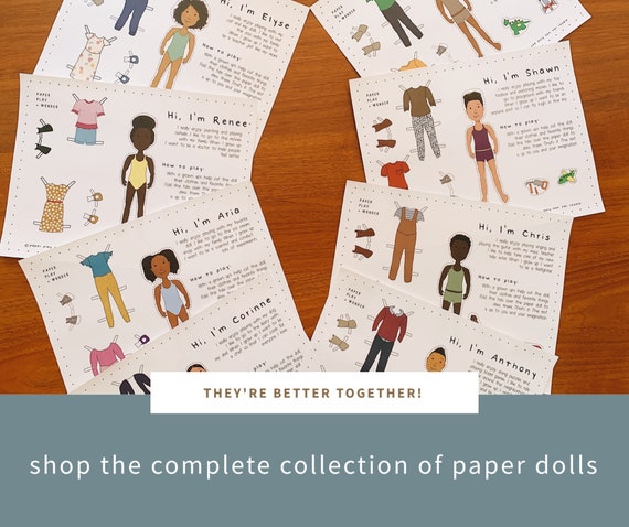 African American Girl Paper Doll Printable Digital Download - Etsy