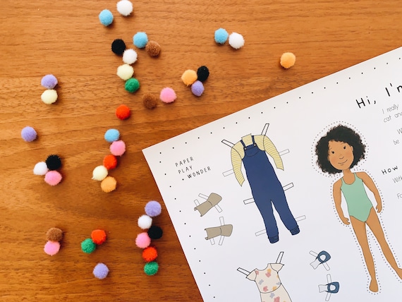 African American Girl Paper Doll Printable Digital Download - Etsy