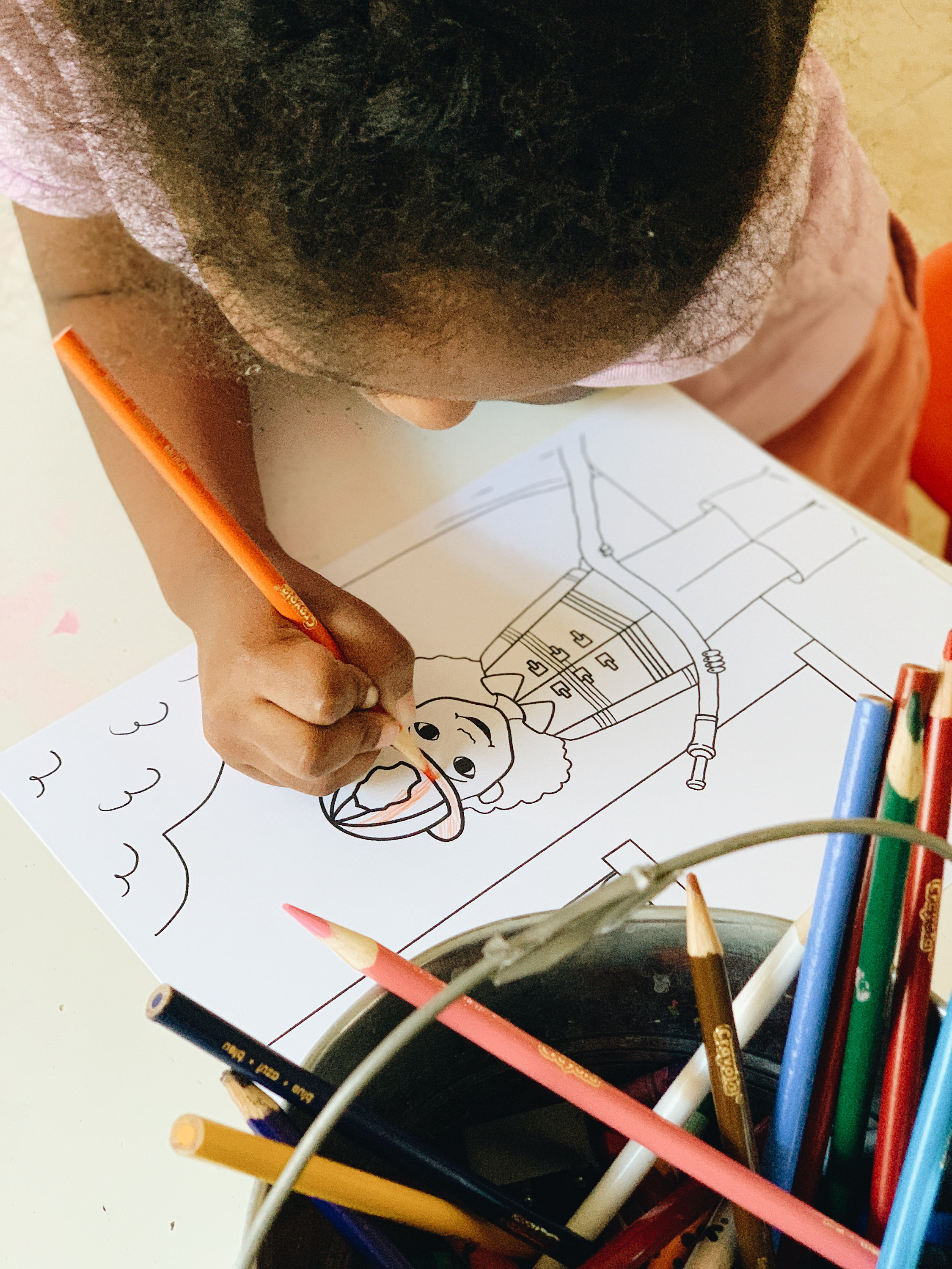 Coloring Page Firefighter African American Girl Printable Digital ...