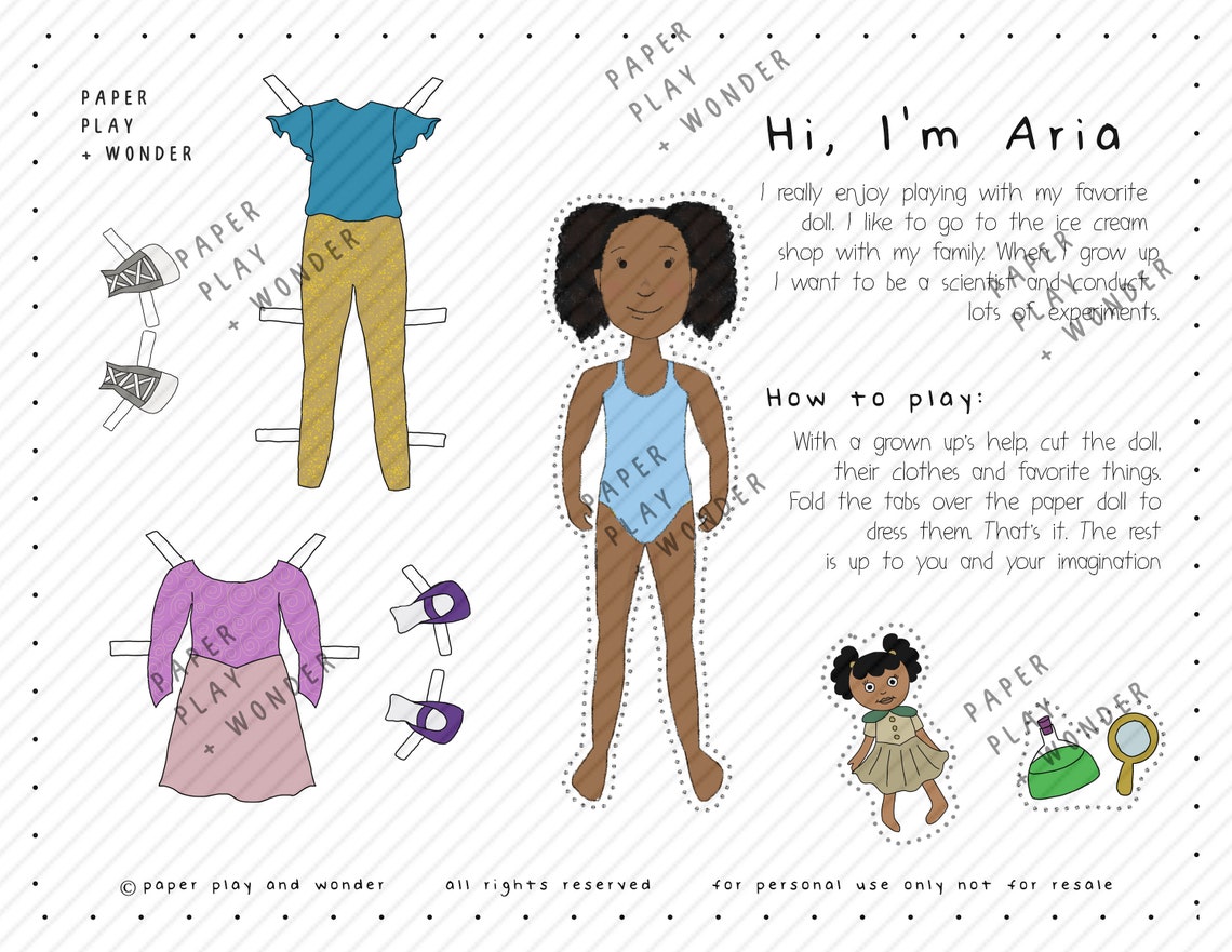 African American Paper Dolls Printable