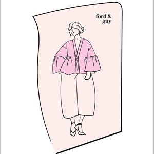 Ruffle jacket downloadable PDF pattern| Print at home sewing pattern | Oversized jacket sewing pattern | Sew your own denim jacket