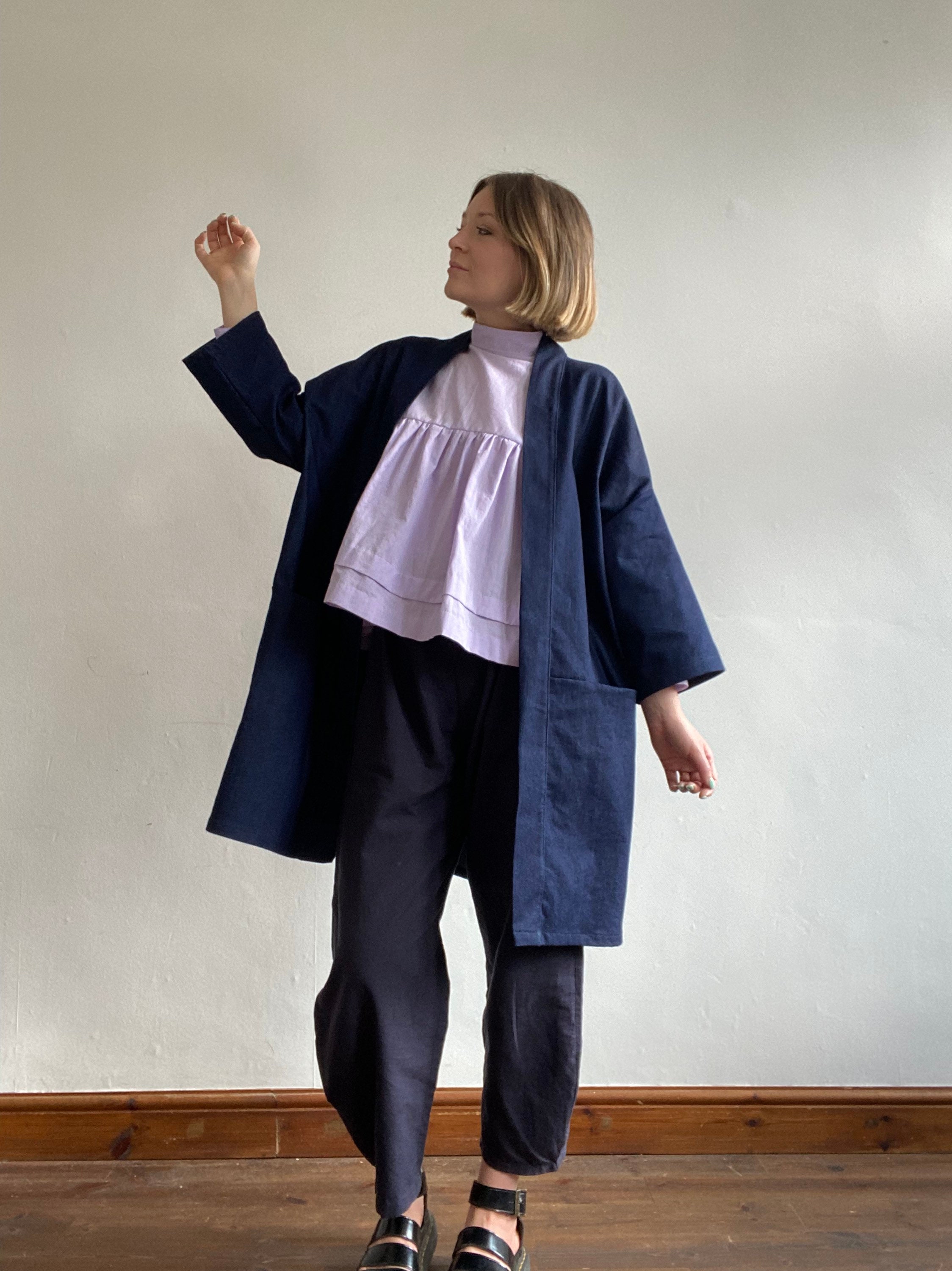 Organic Cotton Denim Kimono Style 